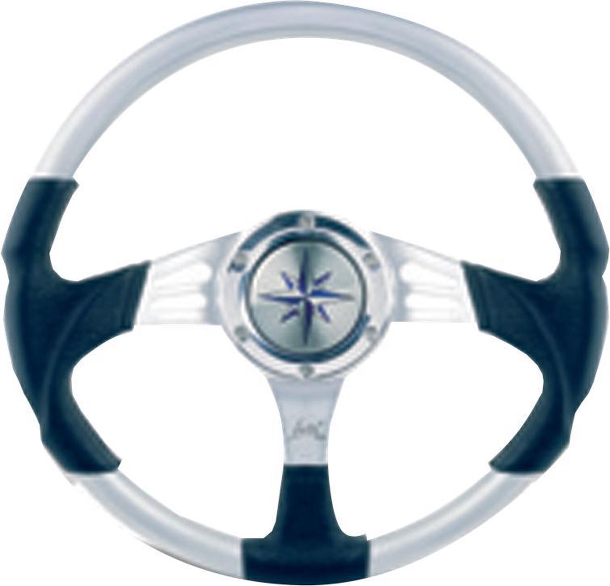 allpa 3-Spaaks stuurwiel "Siren" zilver aluminium met zwarte polyurethaan grip