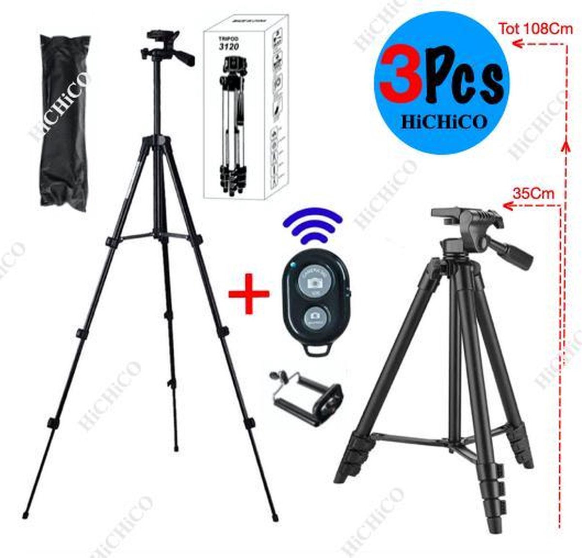 3x Camerastatief