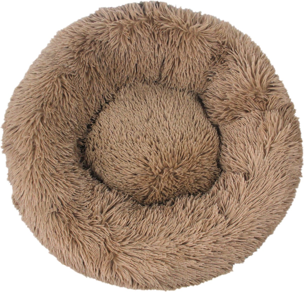 BEESSIES® donut hondenmand/hondenkussen 80 cm - wasbare hoes - Lichtbruin - huisdierbed  hondenbed - hond kussen mand