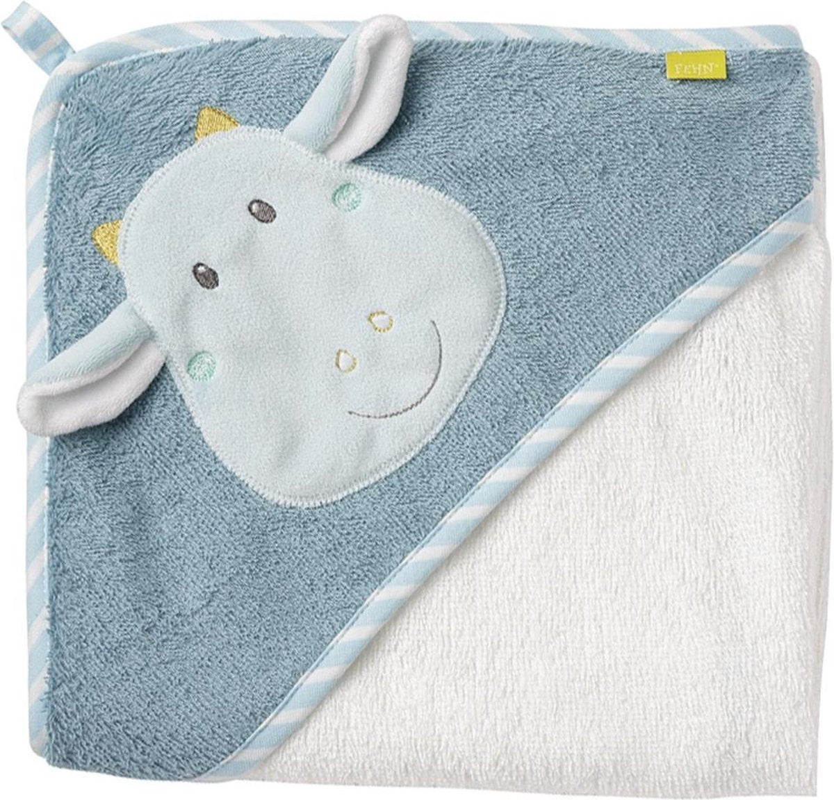 Fehn Badcape Little Castle 80 Cm Wit/blauw