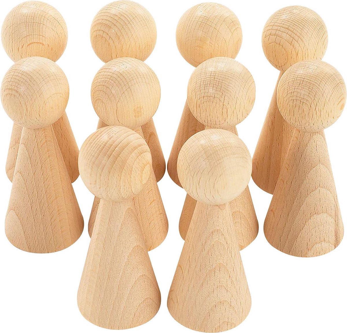 TickiT 10x Beuken Houten Pionnen 100mm