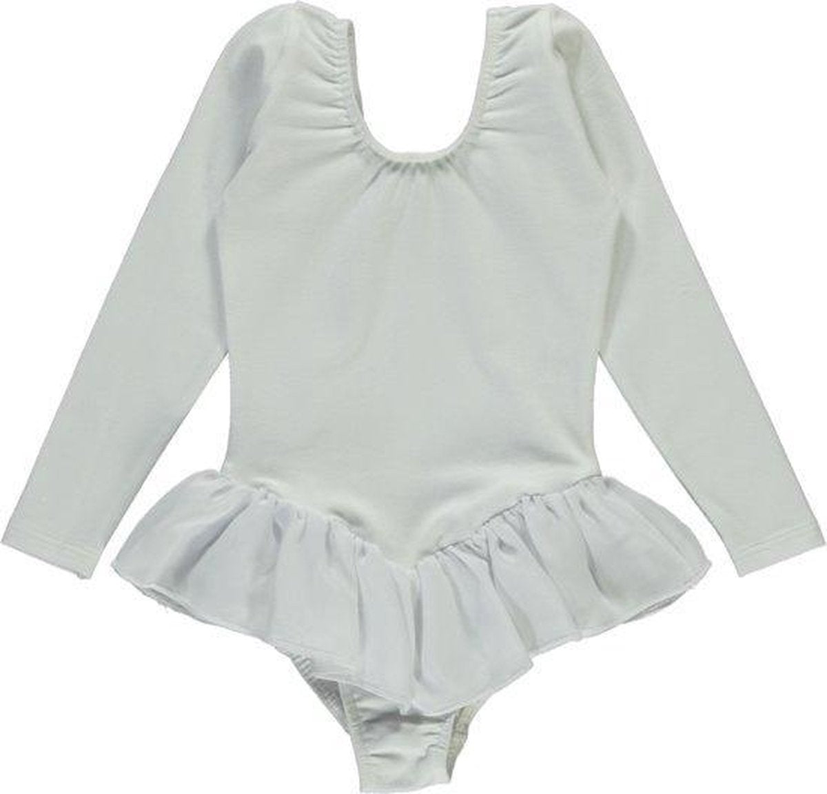 Danceries Balletpakje Sarasson Lange mouwen dubbele rok Wit Katoen - Maat 98-104