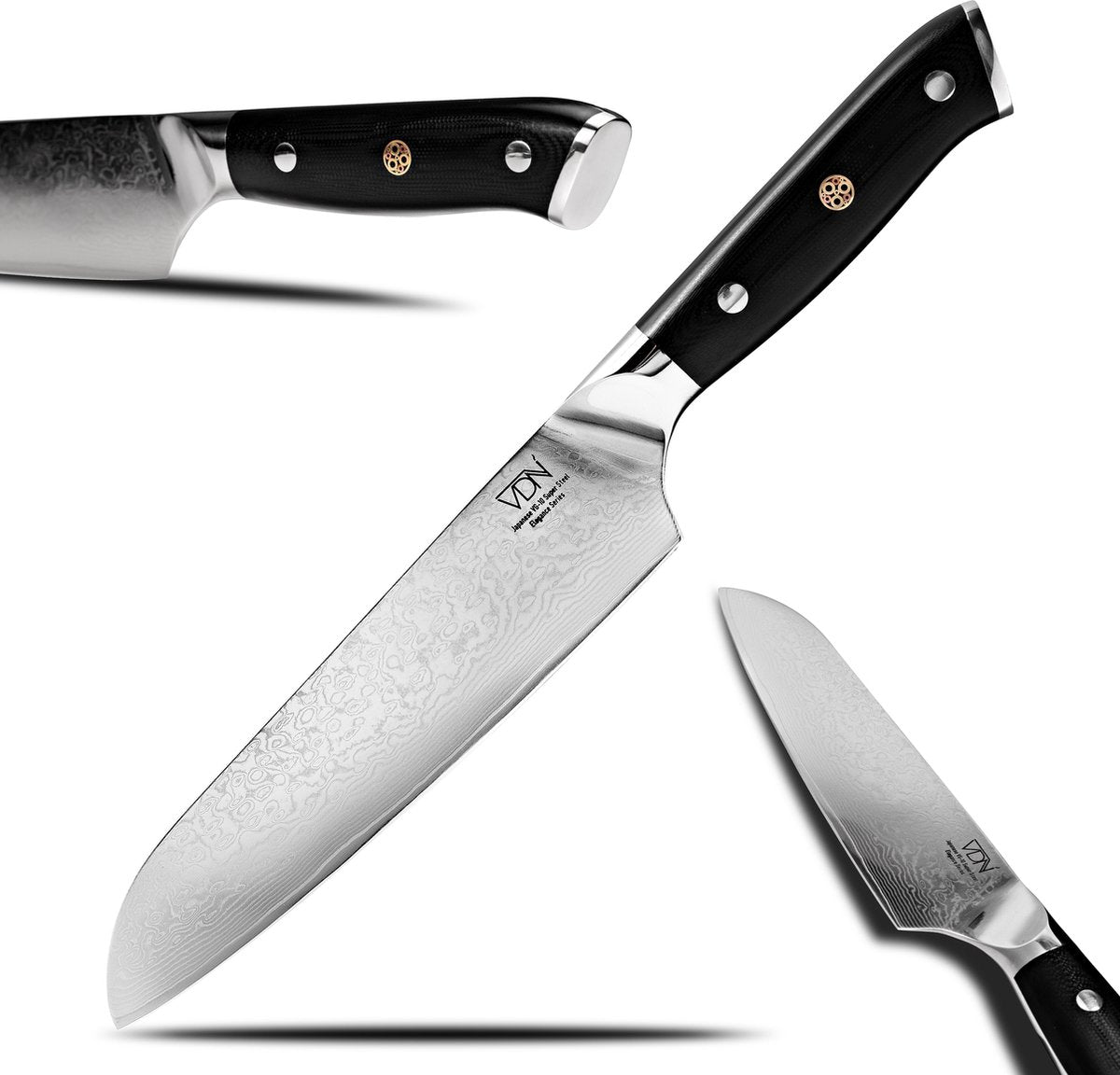 VDN - Santoku damascus - Elegance serie - VG-10 Japans damaststaal - 67 lagen staal