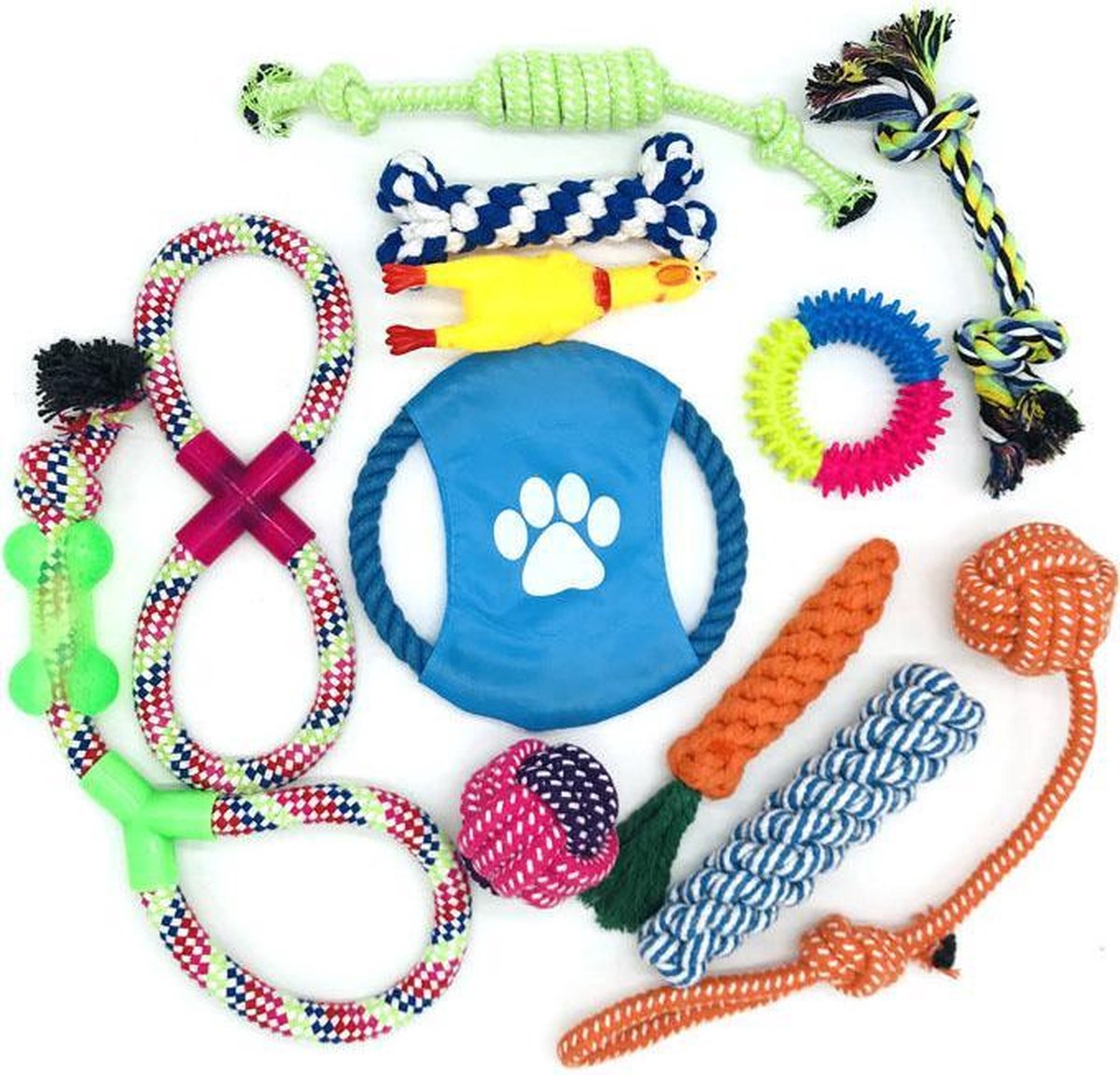GOLDENDEALER™ - 12-delige Honden Speelgoed Set – Honden Speelgoed Intelligentie – Helpt Bij Ontwikkeling Hond – Puppy Speelgoed Inclusief Bijtring/Voeding