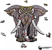 Luminero™ Houten Olifant Jigsaw Puzzel - A4 Formaat Puzzel - Unieke 3D Puzzels - Huisdecoratie - Wooden Puzzle - Volwassenen & Kinderen
