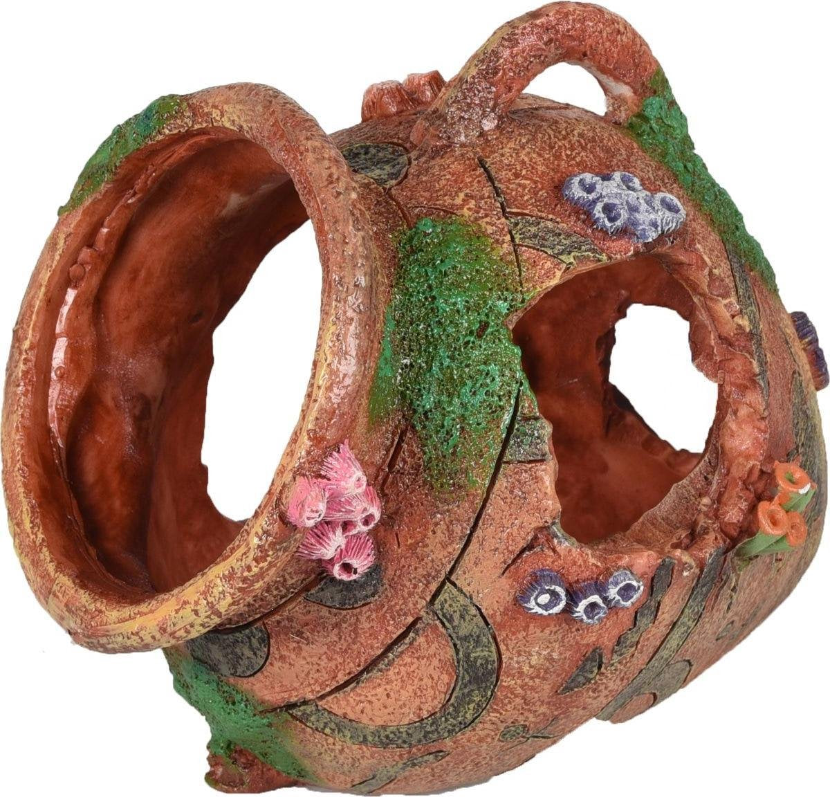 Flamingo Aquarium Vasa kruik - Bruin - 16 x 13 x 18 cm