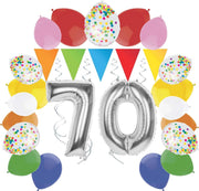 e-Carnavalskleding.nl Feestversiering pakket zilver 70 jaar | Versiering 70e verjaardag | 70 jaar feestversiering pakket zilver compleet | Leuk pakket zilver met feestartikelen voor de 70e verjaardag Small