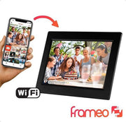 Digitale fotolijst met WiFi en Frameo App – Fotokader - 10 inch - Pora – HD+ -IPS Display – Zwart - Micro SD - Touchscreen