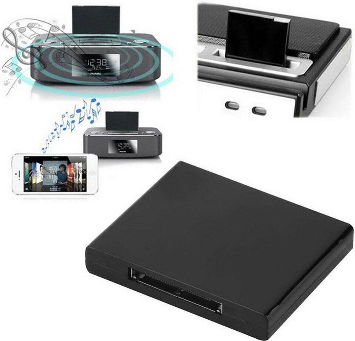 Bluetooth audio ontvanger naar 30 pin voor docking station