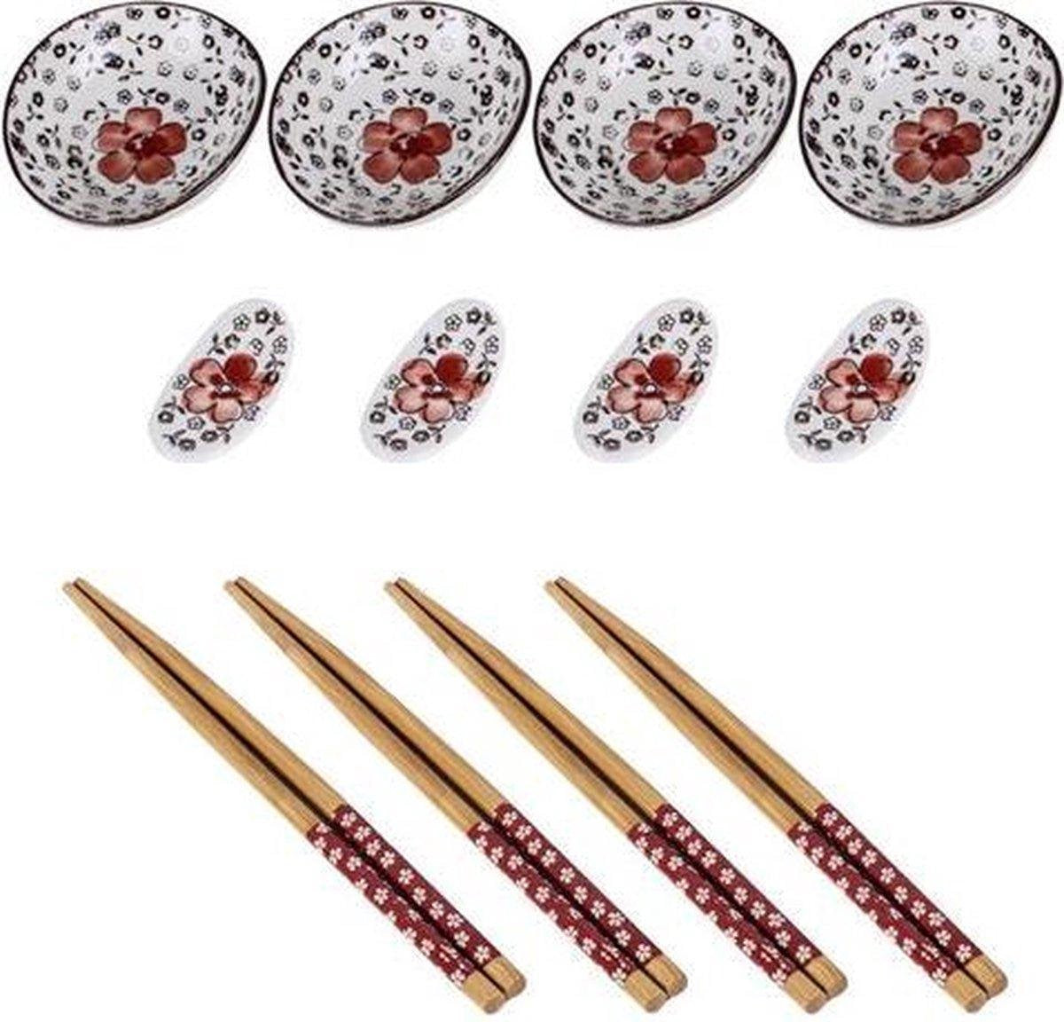 Winkrs | Sushi set voor 4 personen - Keramiek Japans servies; kommetjes