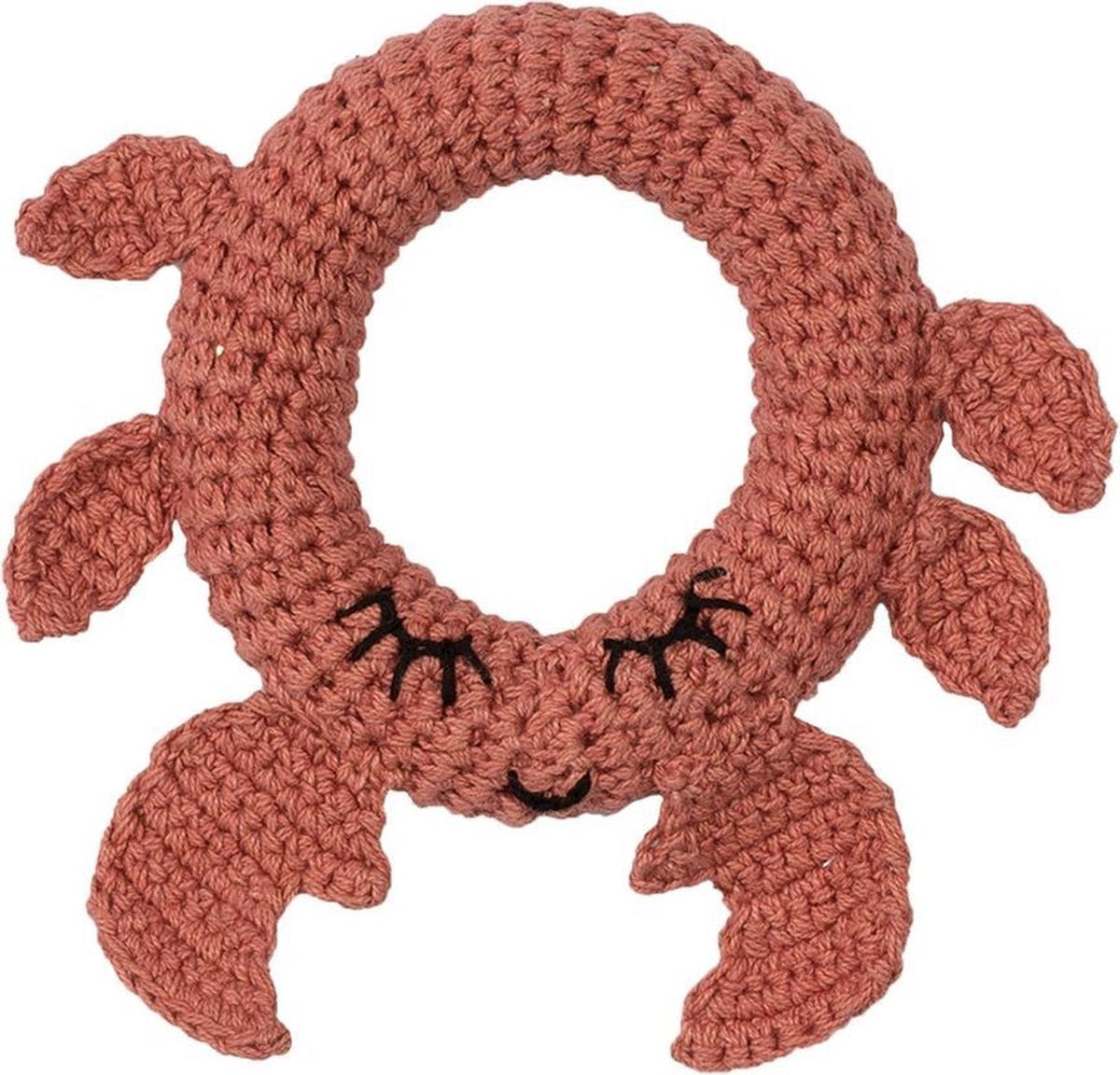 Hoppa - Gehaakte Baby Rammelaar - Crab - One Size