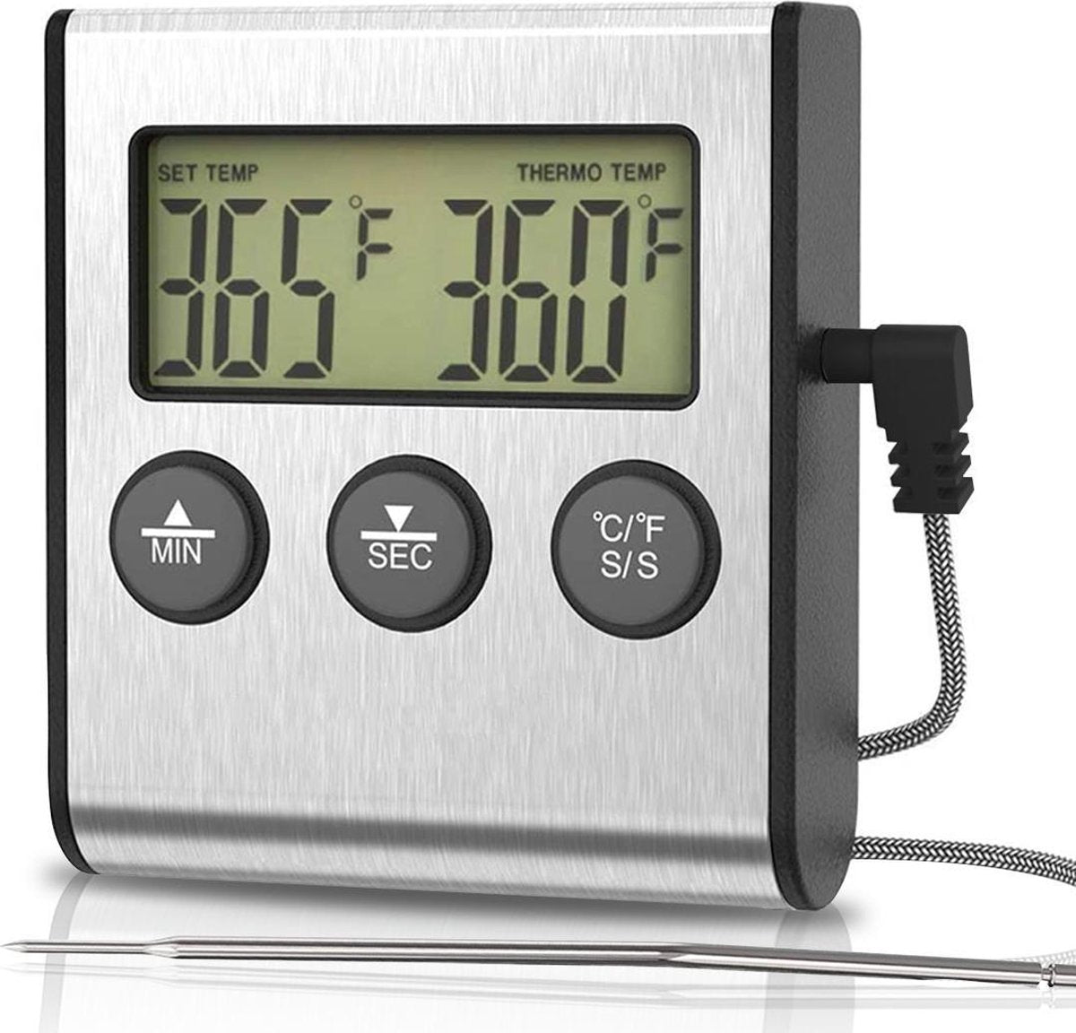 Digitale Keuken Thermometer Premium - Met Lichtfunctie + Magneet - Suikerthermometer - Bbq Thermometer - Thermometer Koken - Voedselthermometer - Kookthermometer - Suikerthermometer Digitaal - Vaderdag Kados - Vader Cadeautjes - Vaderdag Tip