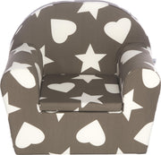 Peuterstoeltje-Kinderfauteuil Hartjes Taupe