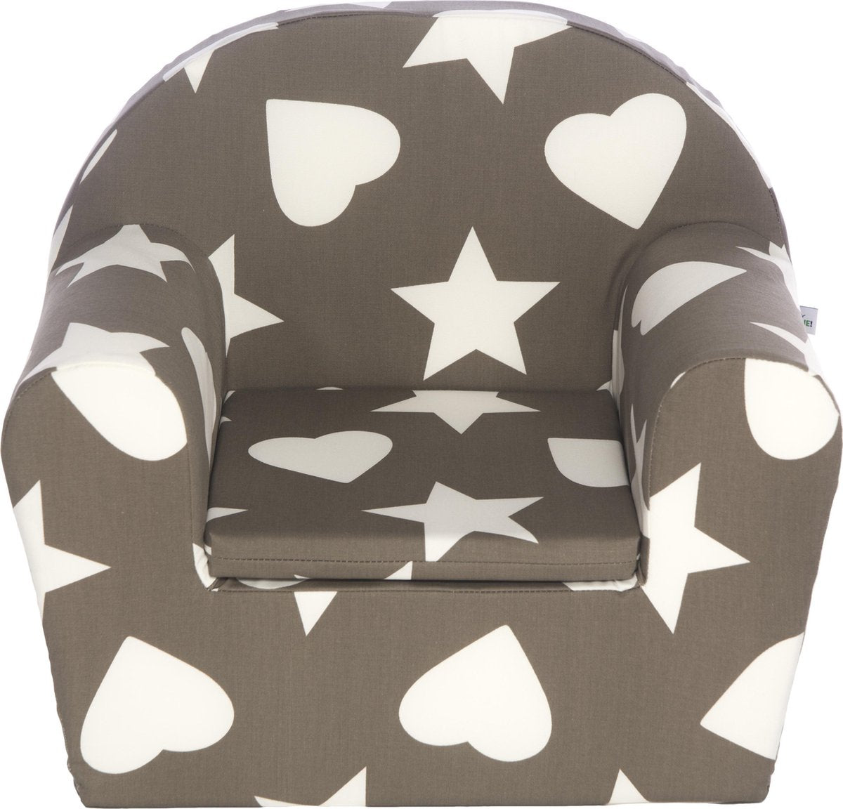 Peuterstoeltje-Kinderfauteuil Hartjes Taupe