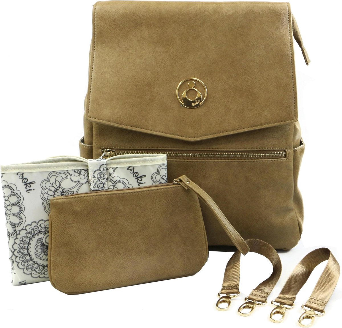 Isoki Luiertas Hartley Backpack Latte / Rugzak luiertas bruin / Verzorgingstas Bruin