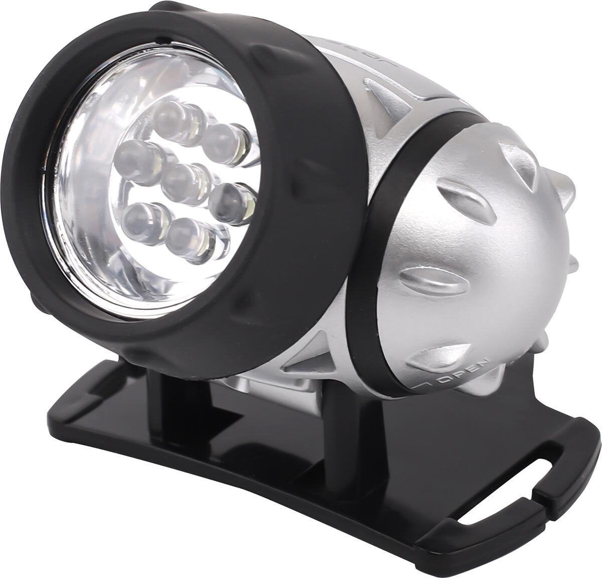 LED Hoofdlamp - Igia Heady - Waterdicht - 20 Meter - Kantelbaar - 7 LED's - 0.54W - Zilver | Vervangt 6W