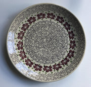 Bunzlau dinerbord oud roze met bloem