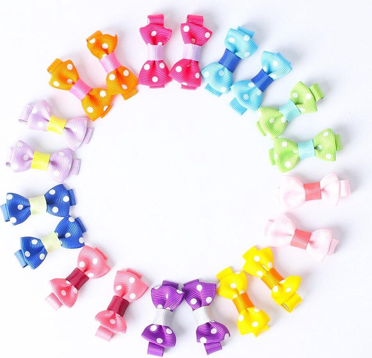 JillyBee - Haarknipjes - Knipjes - Strikjes - Multicolor - 20stuks
