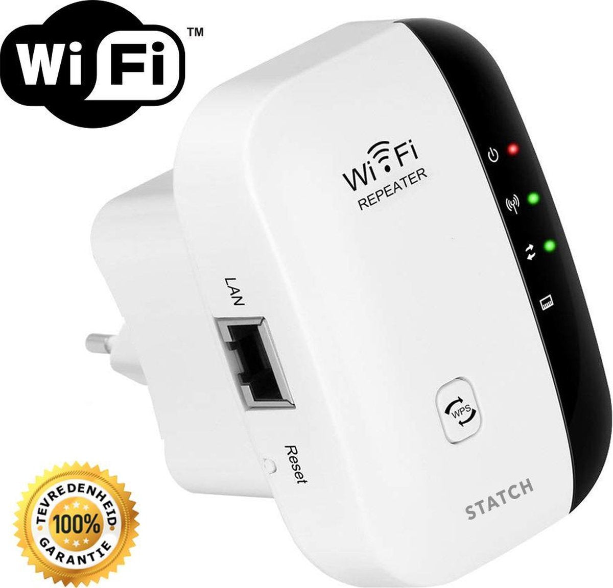 Statch draadloze WiFi Versterker - Inclusief Internetkabel - 2.4 Ghz - Wit