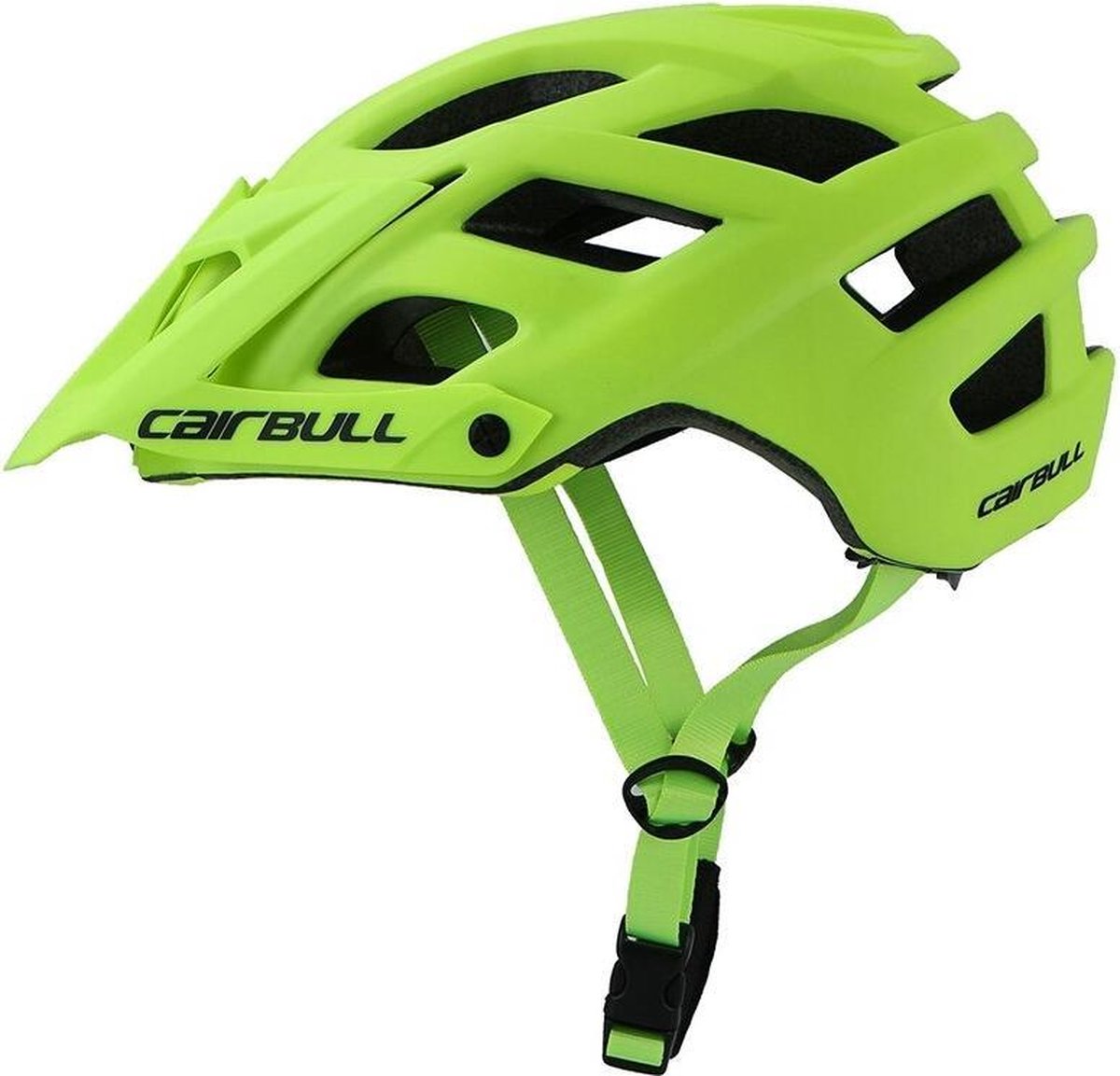 Mountainbike Helm - Fietshelm MTB - Geel / Groen - Fluoriserend - Verstelbaar - Maat: 55-61CM