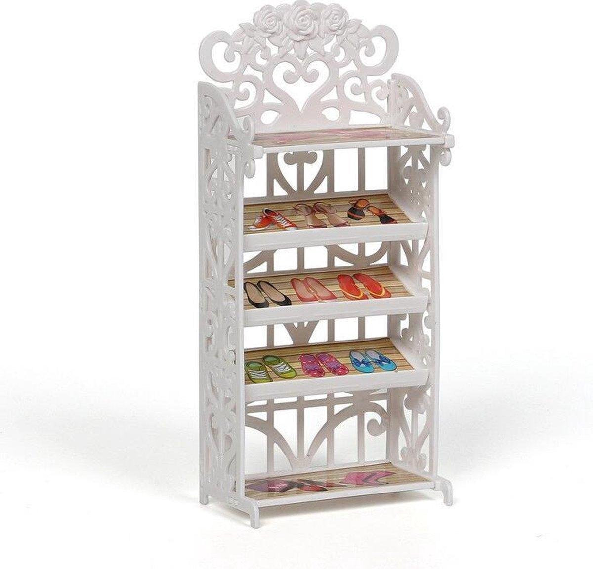 Dolldreams | Schoenenkast voor barbieschoenen - Schoenenrek voor de schoenen van barbie en modepoppen