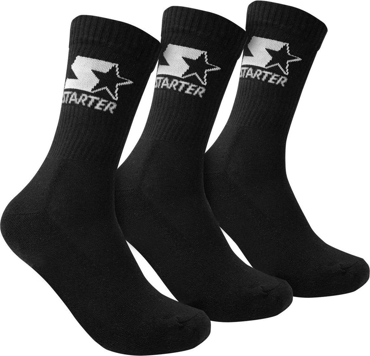 Starter 3-Pack Sportsokken - Zwart - Kindersokken - maat  31 - 34