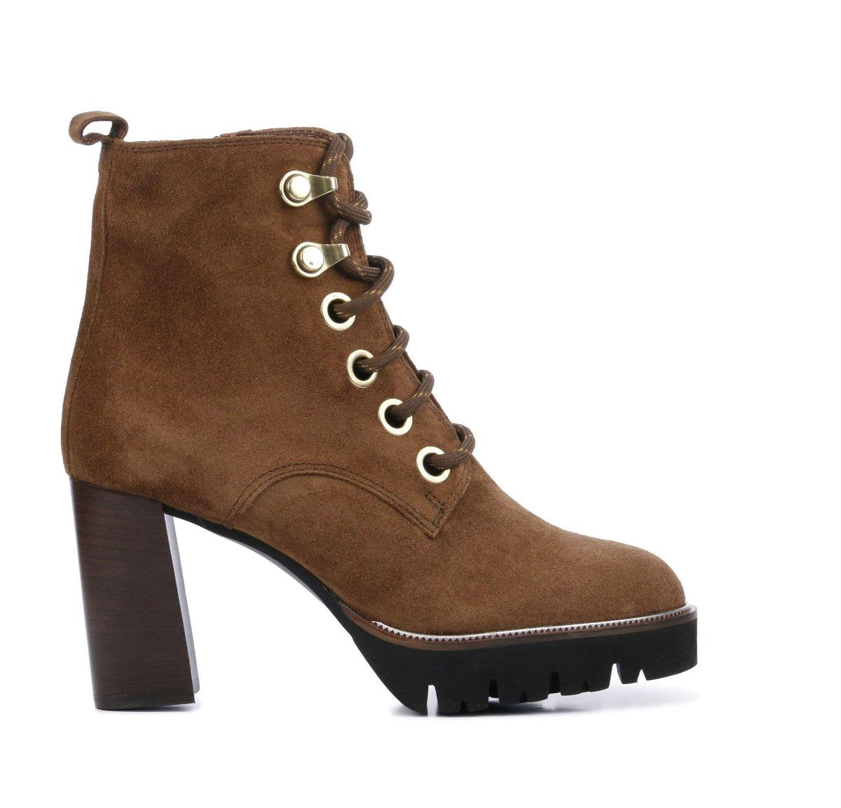 Maripe Vrouwen Suède  Desert boots / Laarzen / Damesschoenen 29201 - Cognac - maat 39.5
