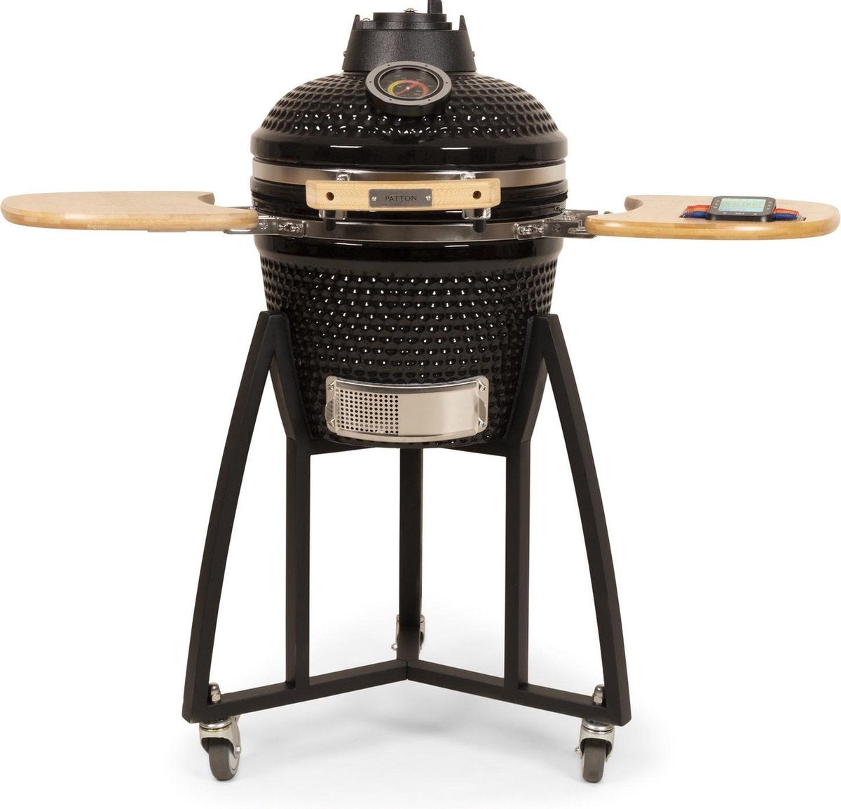 Patton Kamado 16" - Keramisch - Premium Black - incl. Bluetooth kerntemperatuurmeter - LED verlichting - Medium - Compleet - Zwart