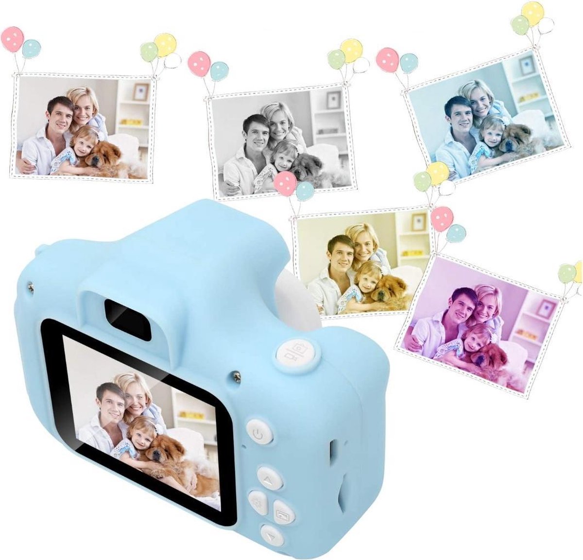 EGGY Blauwe Kindercamera – Luxe Kado Verpakking – Met 32GB SD-kaart - Digitaal Fototoestel voor kinderen van 3-12 jaar