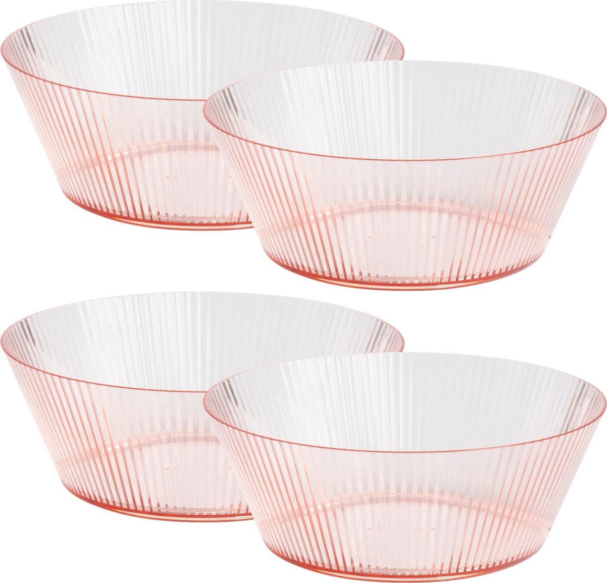 Schaal Ø 24x9cm koraal - set 4 stuks