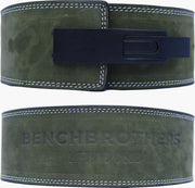 Benchbrothers Powerlifting riem nubuck - lever belt - powerlifting belt - halter riem - Groen - M
