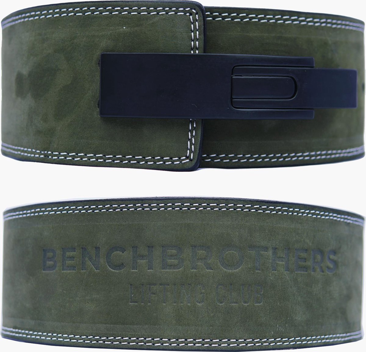 Benchbrothers Powerlifting riem nubuck - lever belt - powerlifting belt - halter riem - Groen - M