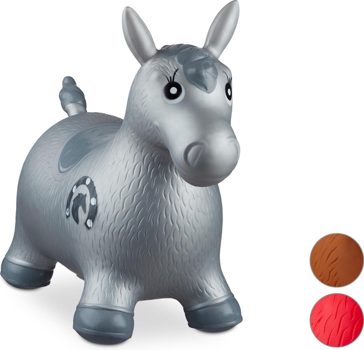 relaxdays Skippy dier paard - skippydier - skippyball - skippybal paard - 50 kg - kinderen grijs