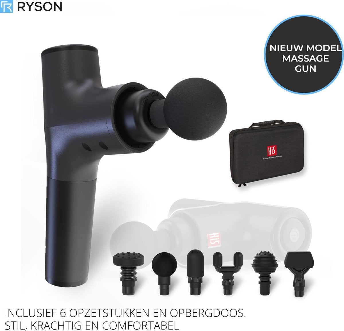 Ryson® PRIME - Professionele Massage Gun - Sport en relax massage - Klop en vibratie - Stil en comfortabel - CE gecertificeerd