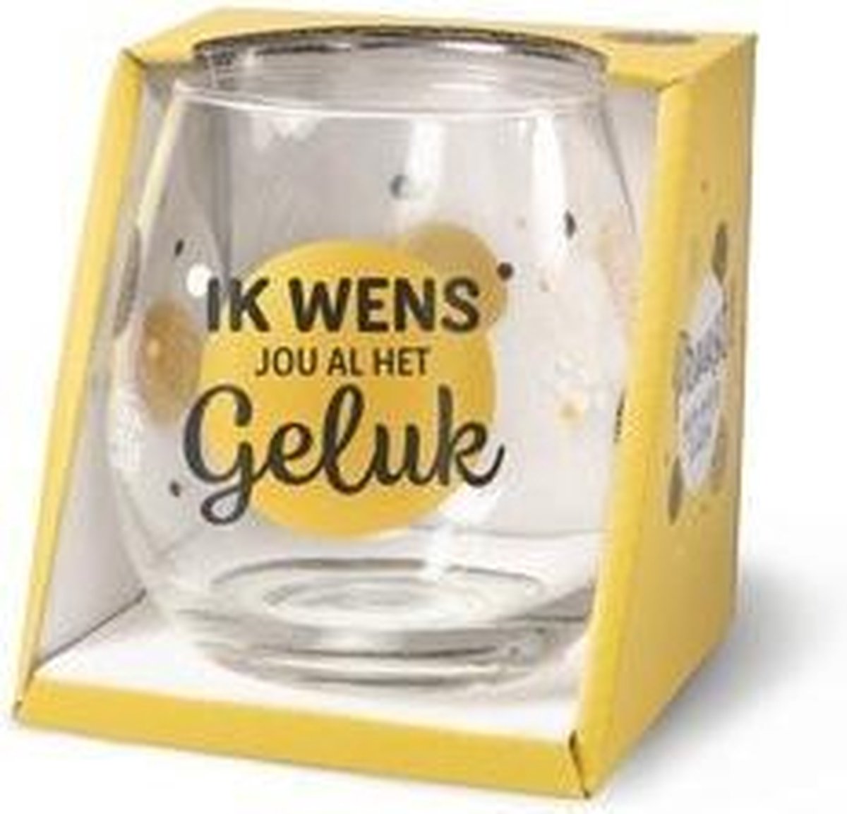 Wijn -Waterglas Geluk Proost!
