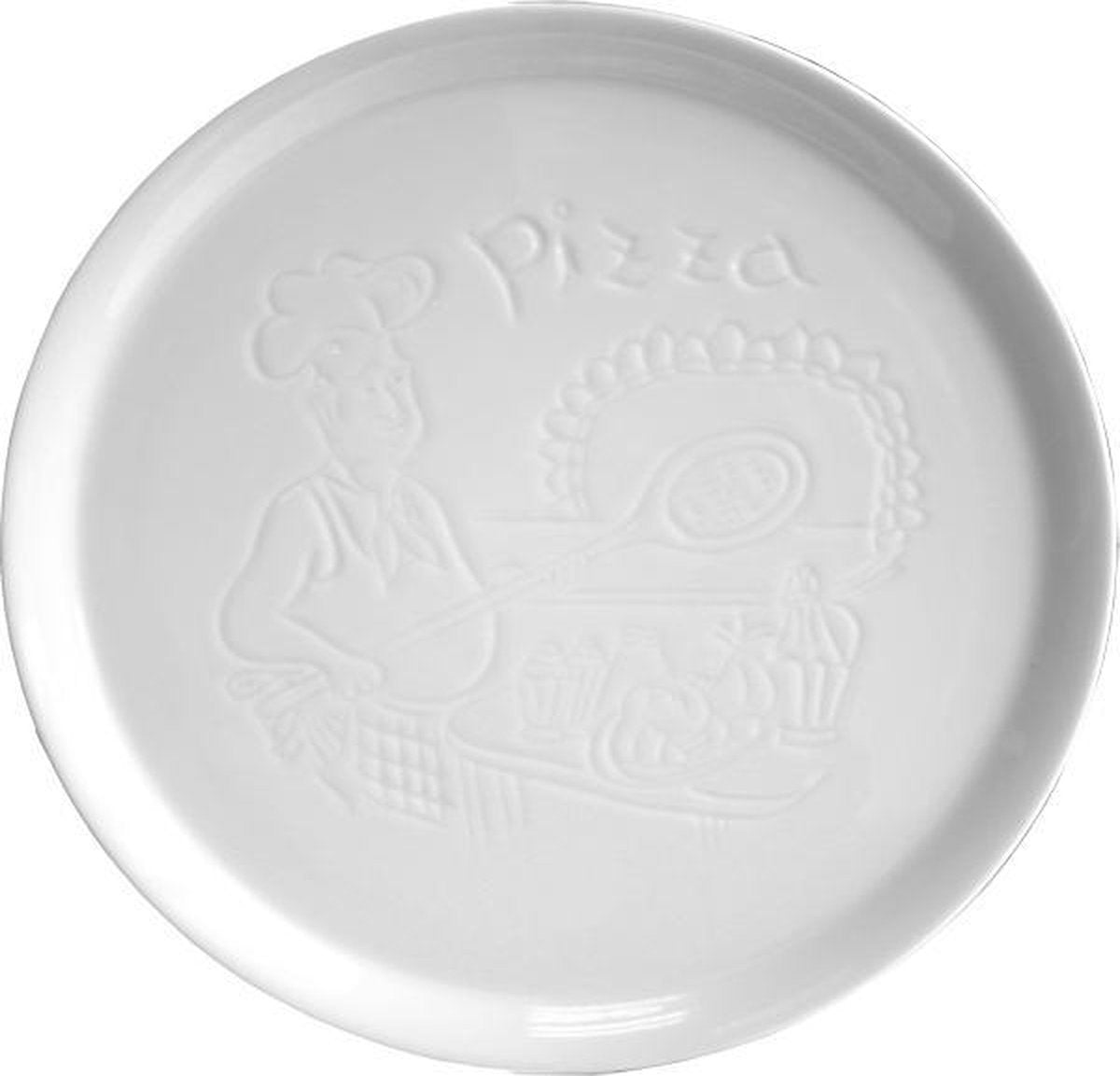 Gural Delta Set 6 Pizza bord 30 cm met reliëf Wit Porselein 9177