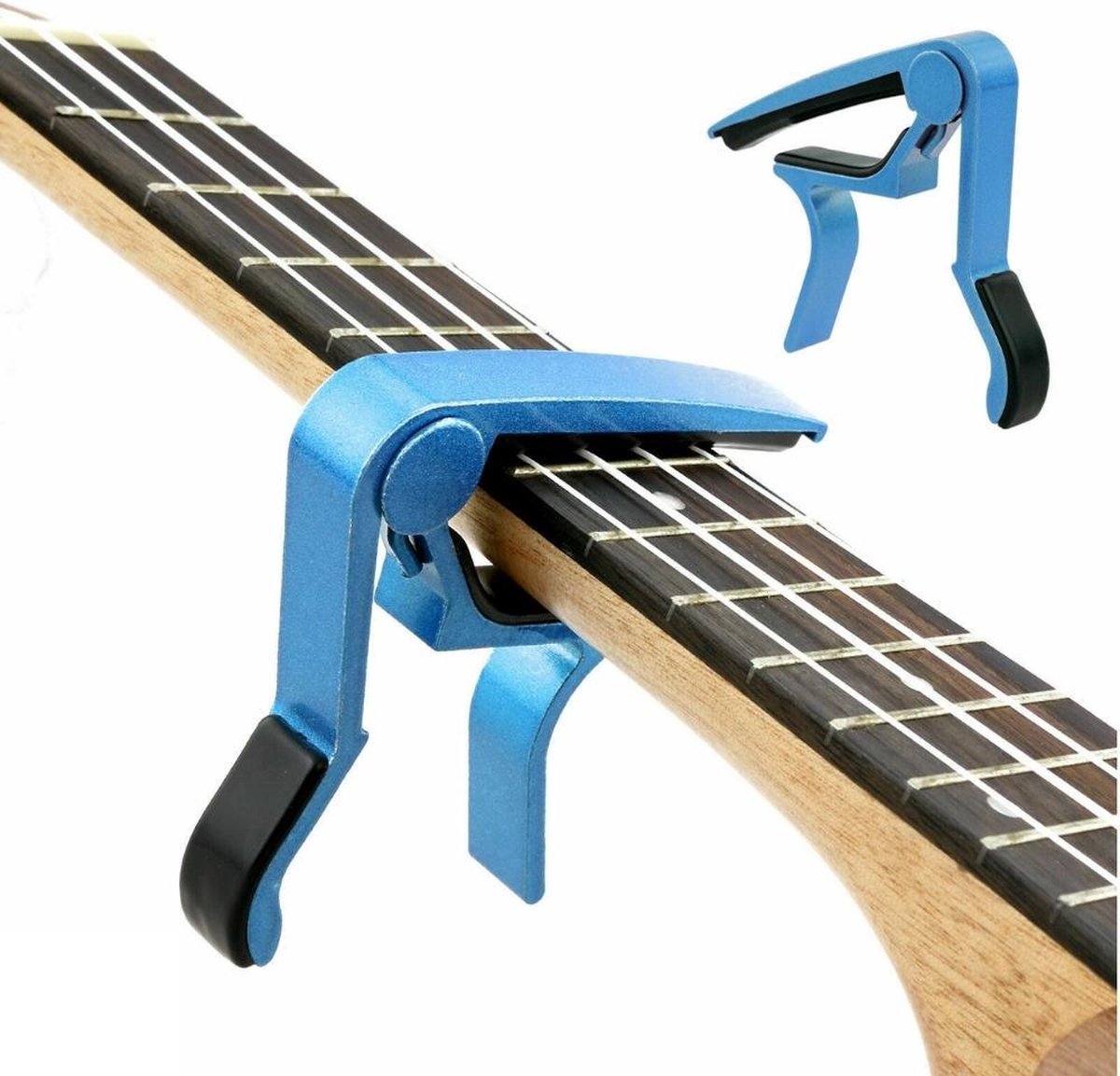LUXE Aluminium Gitaar Capo - Professionele Capo -  Gitaar Klem - Gitaarklem - Guitar Capo - Elektrische gitaar -Gitaarcapo - Akoestische Gitaar - Klassieke Gitaar - Capodaster - BLAUW
