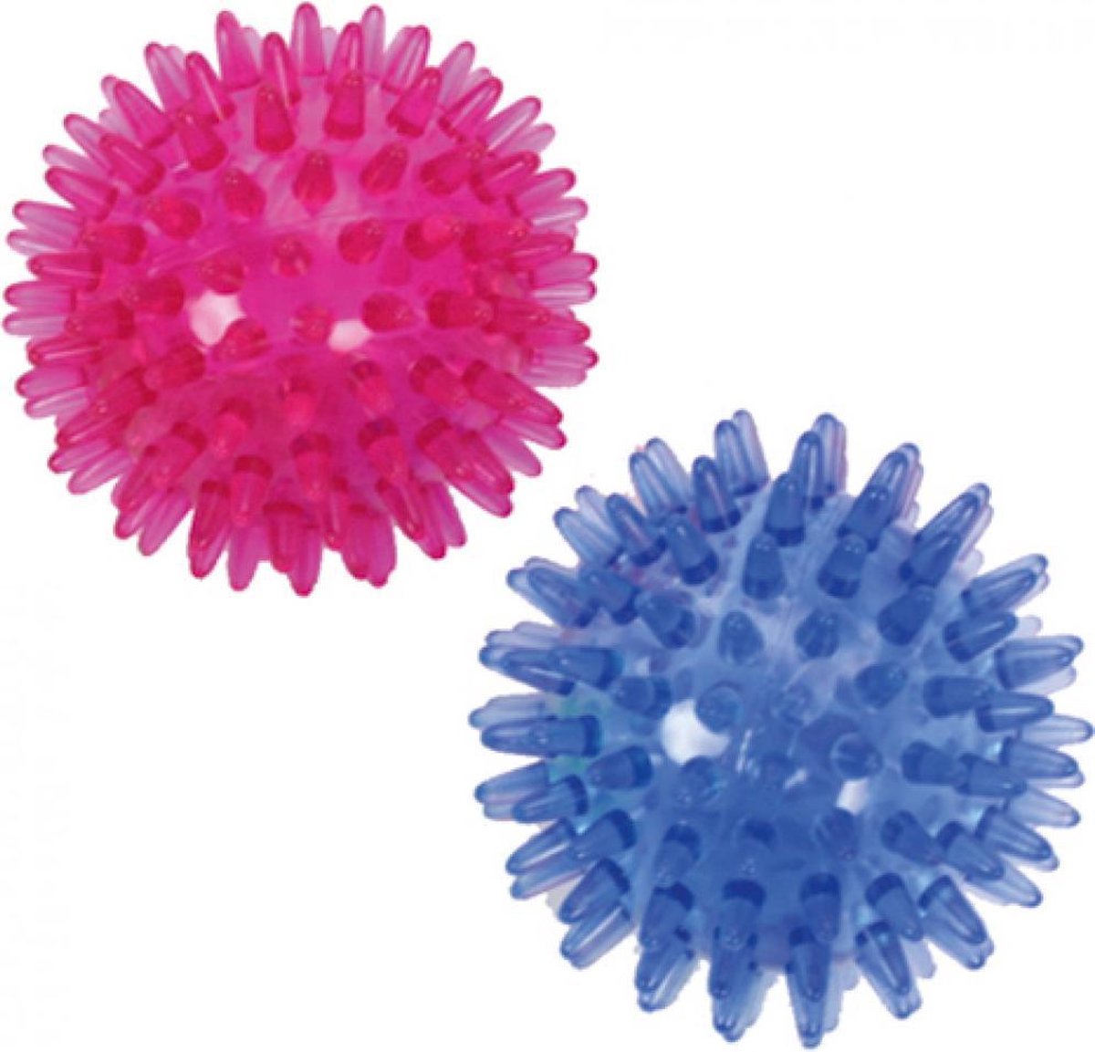 Massage bal voor spieren | rond | set van 2 | blauw en roze | stress bal | spierpijn | yoga fitness
