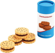 Mama Memo Pak Chocoladekoekjes Hout 9 Cm Bruin/blauw