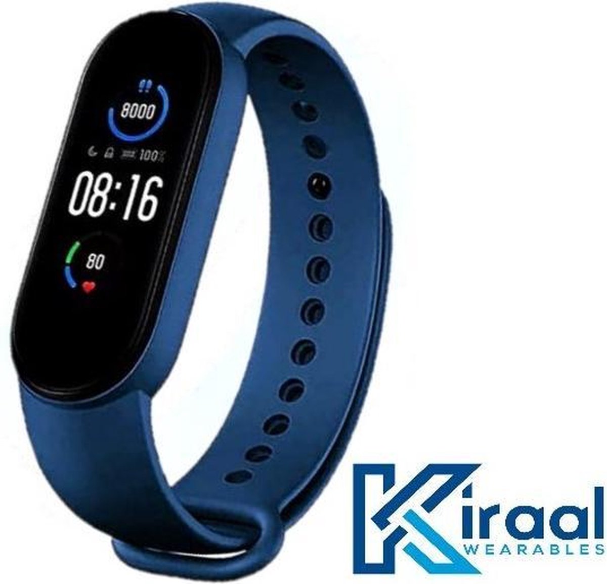 Kiraal Ultra - Stappenteller - Activity Tracker - Temperatuurmeter - Bloeddrukmeter - Hartslagmeter - Smartwatch - Horloge - Heren - Dames - Nederlandse Handleiding - Kobalt Blauw