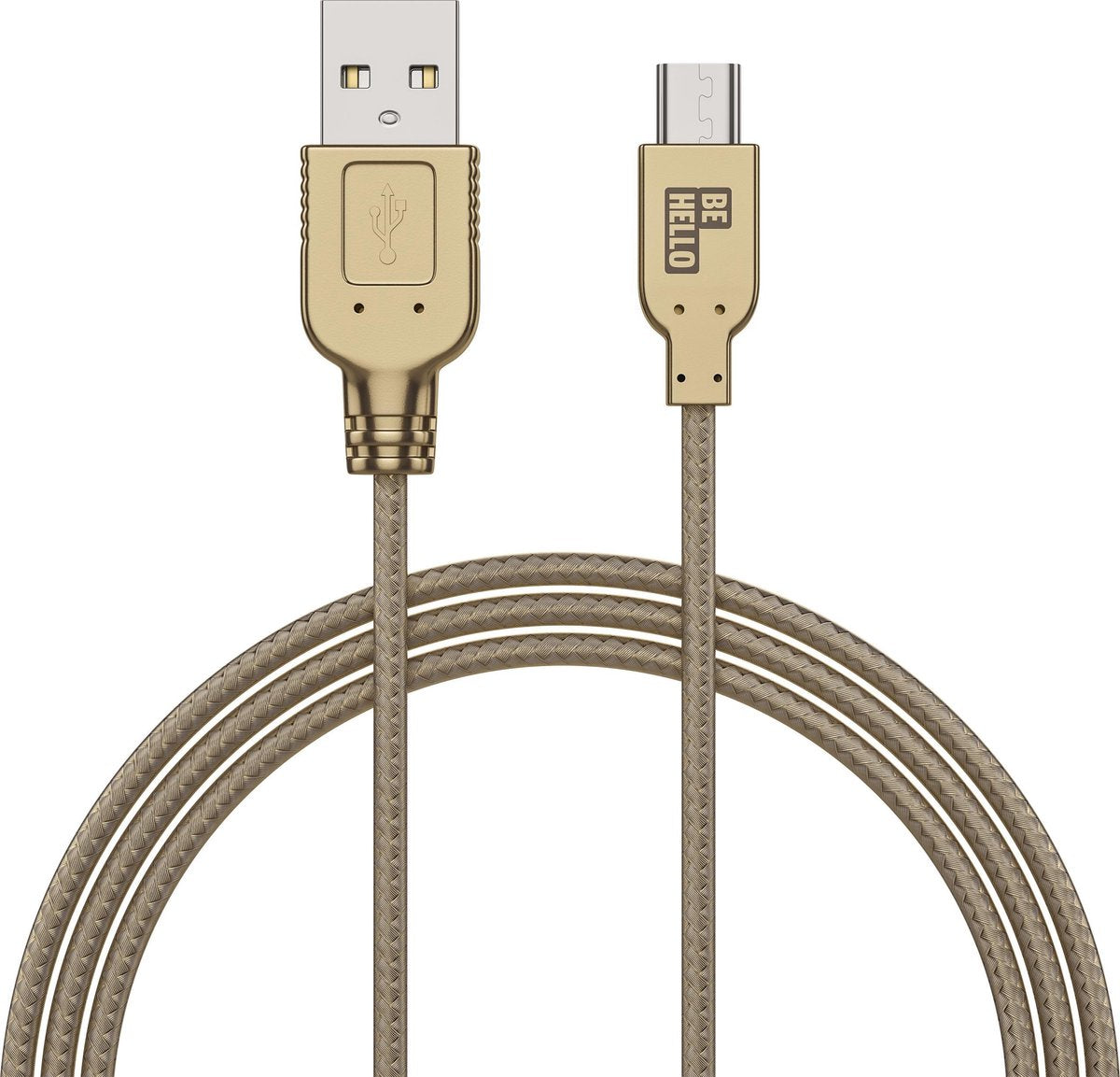 BeHello BEHCBL00029 USB-kabel 1 m USB A Micro-USB B Goud