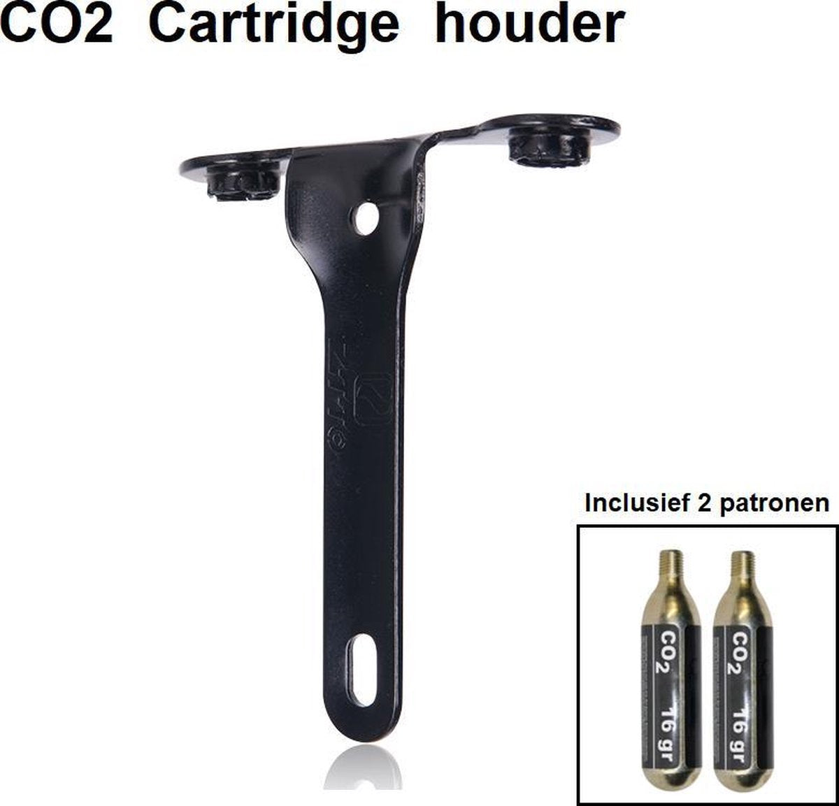 Aluminium Co2 patroon houder inclusief 2x 16gr  CO2 patronen / cartridges / capsules