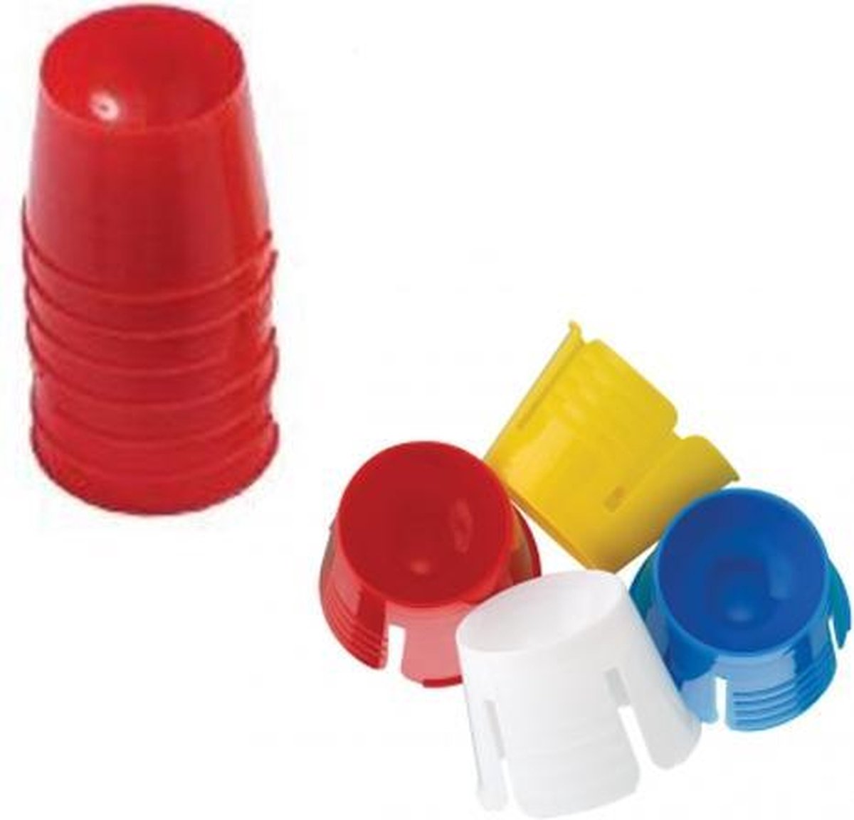 ASA kunststof dappenglaasje / dappendish ROOD - 50 stuks