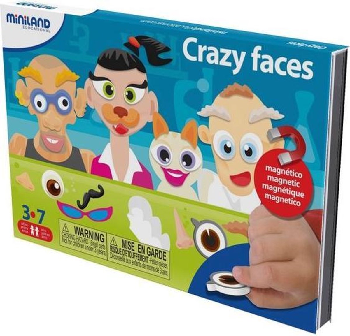 Miniland Taal: On The Go Magnetisch Spel Crazy Faces