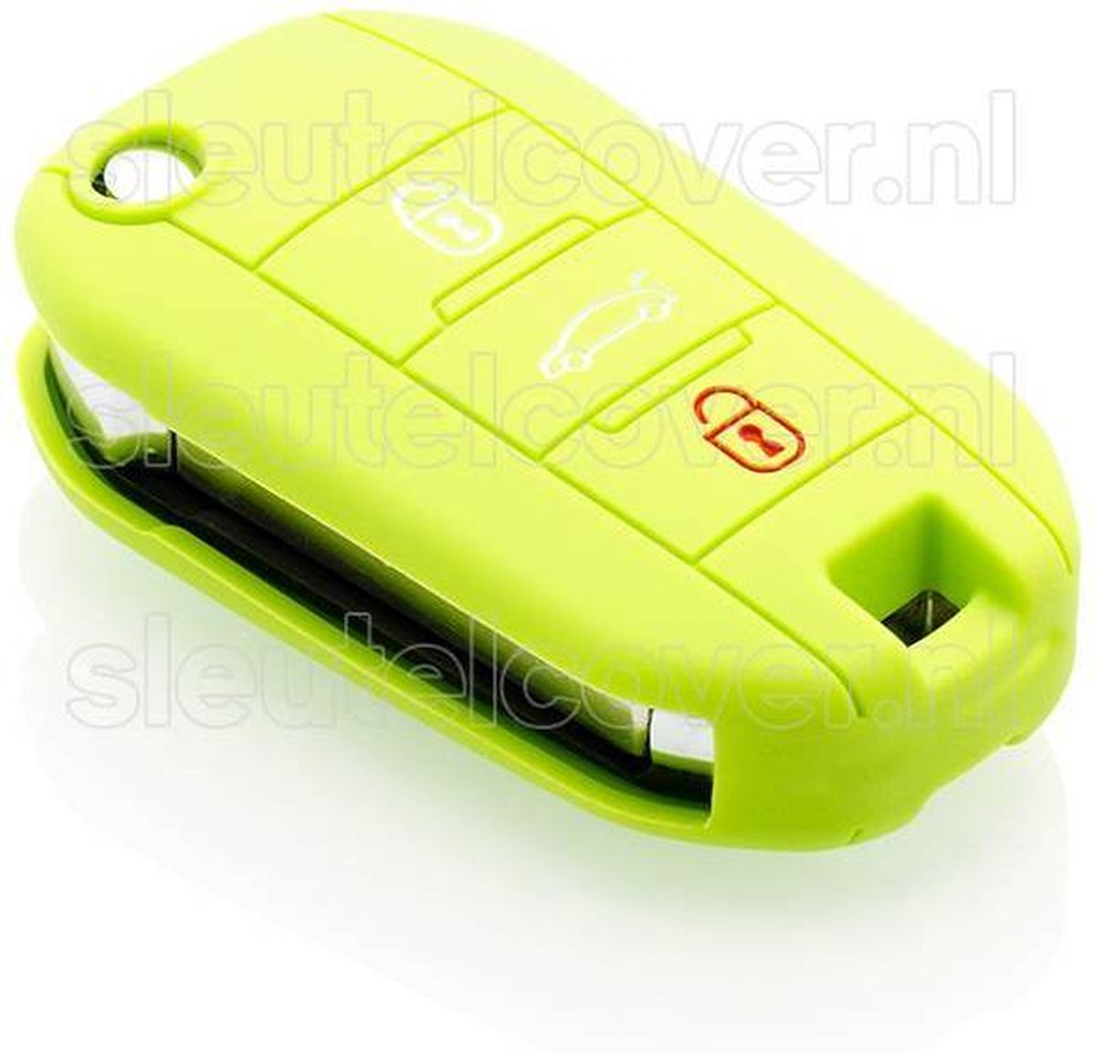 Citroën SleutelCover - Lime groen / Silicone sleutelhoesje / beschermhoesje autosleutel