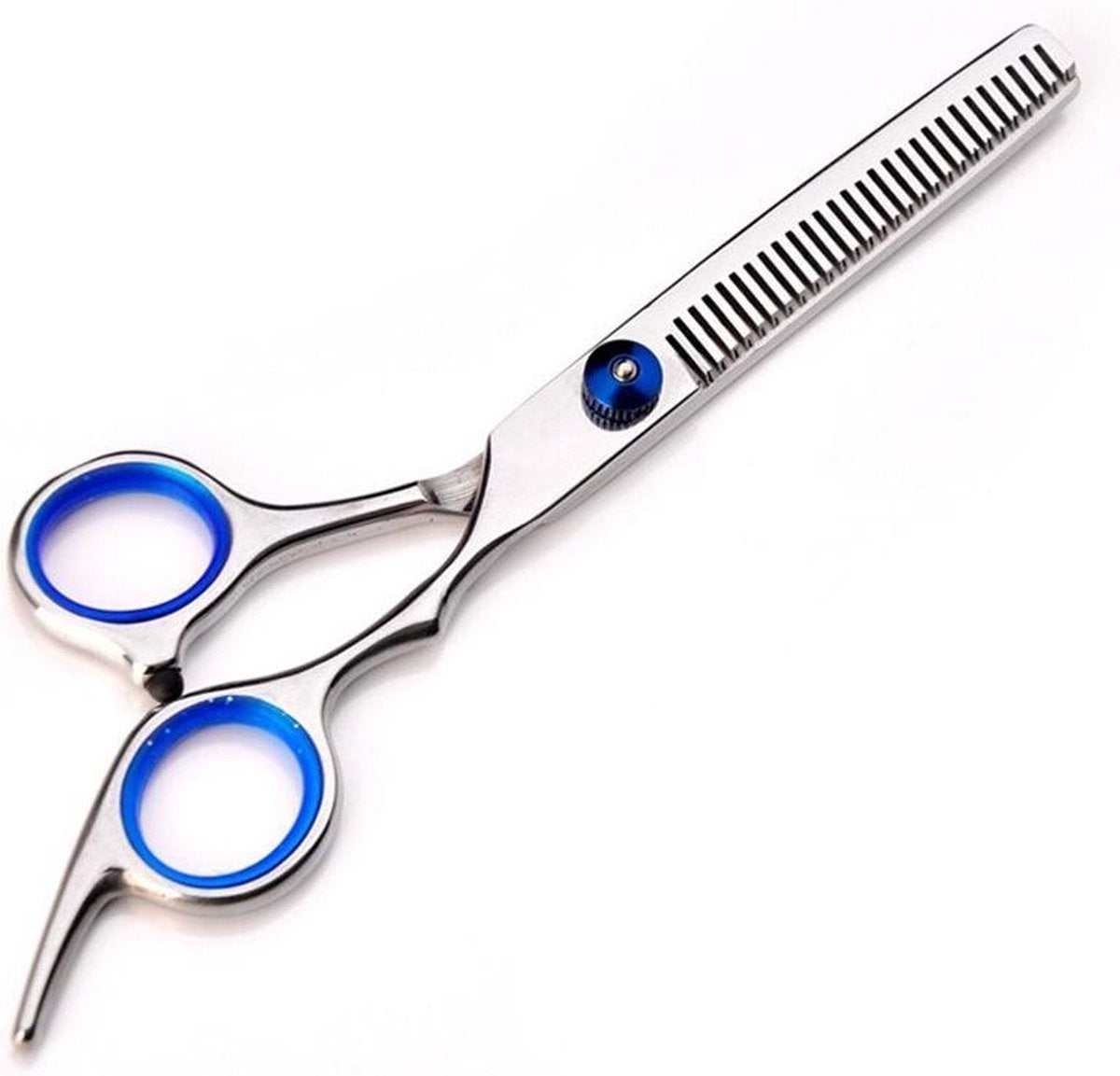 WiseGoods Uitdunschaar Haar Kapper - Effileerschaar - Coupeschaar - Kappersschaar - Schaar - 17 cm - RVS met Blauwe Rand