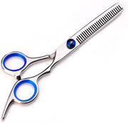 WiseGoods Uitdunschaar Haar Kapper - Effileerschaar - Coupeschaar - Kappersschaar - Schaar - 17 cm - RVS met Blauwe Rand