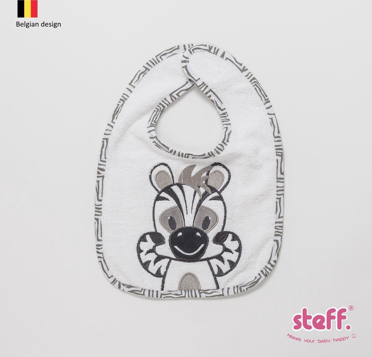 STEFF stoere Zebra slabbetje