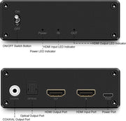 NÖRDIC SGM-113 HDMI Audio Extractor HDMI naar HDMI - 4K in 60 Hz - Toslink - Zwart