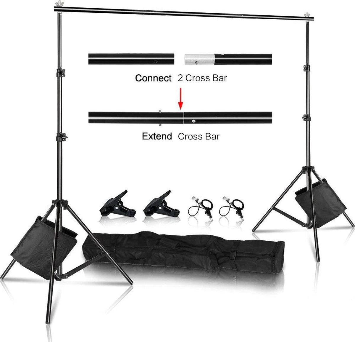Achtergrond statief 2 x 2 meter – Achtergrondsysteem – Fotostudio statief – Fotografie